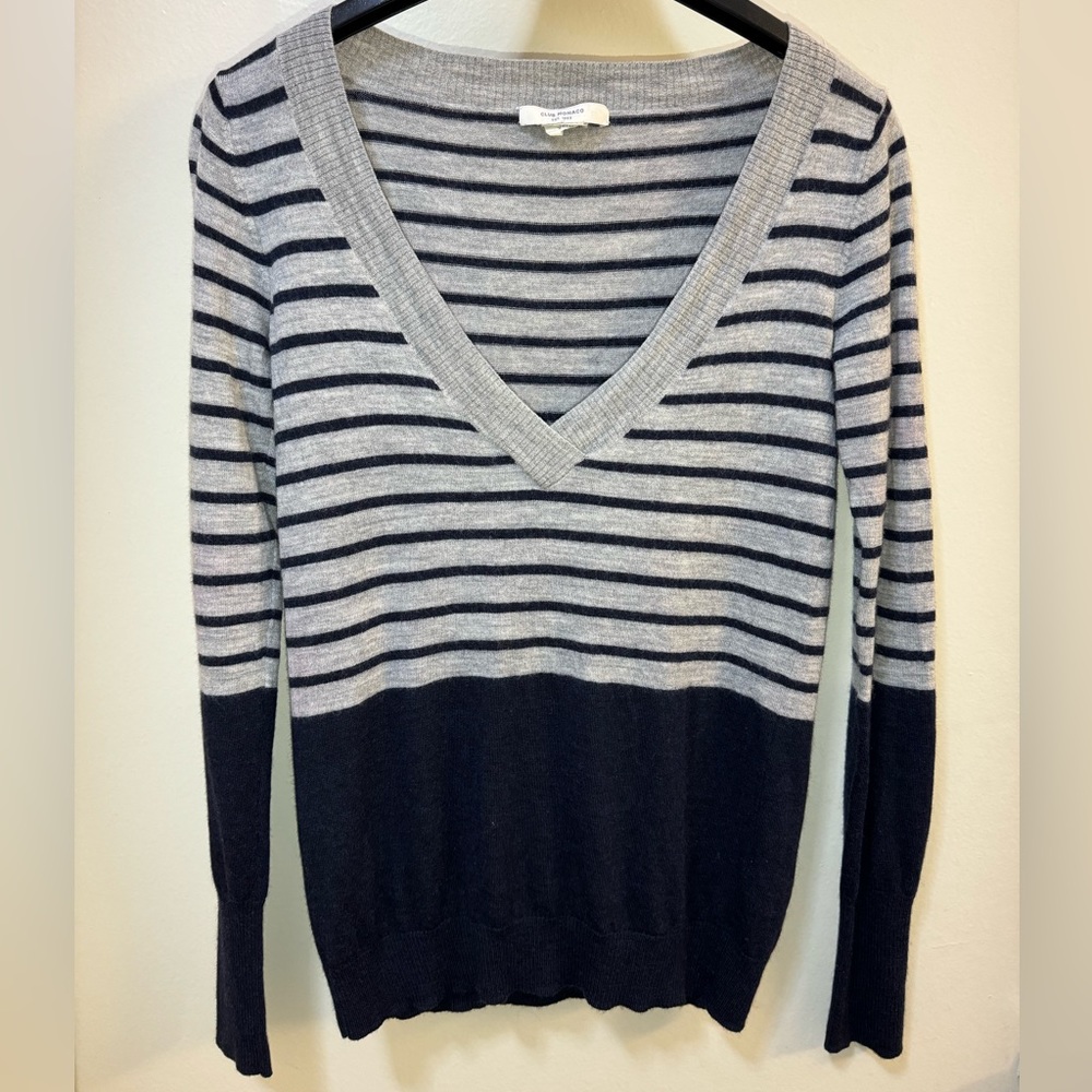 Club Monaco V-Neck Wool Sweater X-Small Petite